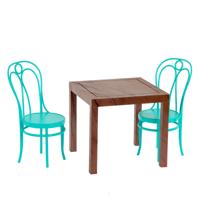 Set de muebles de mesa de comedor para muñecas de 46 cm